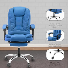 Casa Haus Italia Premium Leatherette Office Chair for Work | Boss Chair, Ergonomic Executive, Luxurious Cushioned Arms & Seat, 2 Point Back Massager, Heavy Duty Metal Base (Burgundy)