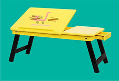 Dream Arts Shoppee Laptop Table Adjustable Foldable with one Drawer (Black)
