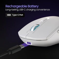 Portronics Toad One Bluetooth Mouse with 2.4 GHz & BT 5.3 Dual Wireless, 6 Buttons, Rechargeable, RGB Lights, Connect 3 Devices, Ergonomic Design for Laptop, Smartphone, Tablet (Black)