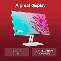Lenovo L27-4C| 27 Inch (68.58 cm) Ultraslim Monitor, FHD 1920x1080, IPS, 144Hz, 99% sRGB, 1ms, 2x3W Speakers, Dual HDMI, Display Port, Audio Port, AMD FreeSync,Eyesafe, Bezel-Less, VESA Mount, Grey