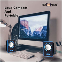 Pick Ur Needs RGB Multimedia Speakers High Bass USB Powered Desktop Speakers with Dynamic LED Lights Wired Speakers for PC, Laptop & Gaming