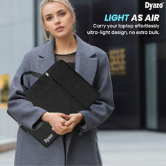 Dyazo 15.6 Inch Laptop Sleeve with Charger Pouch | Front Pocket with Handle Water Resistant Sleeve Case | Compatible for MacBook, HP, Dell, Acer, Asus, Microsoft, Samsung and Other Notebooks (Grey)