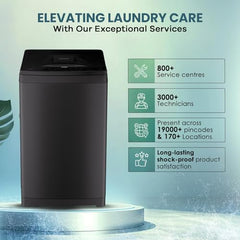Haier 8 Kg, In-Built Heater, Front Panel Design, NZP Technology, Oceanus Wave Drum, Fully Automatic Top Load Washing Machine (ETL80-HC5S8 | Dark Jade Silver)