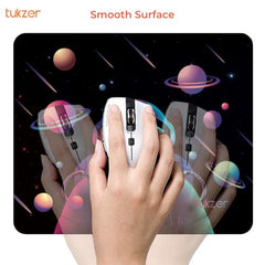 Tukzer Extended Vegan PU Leather Mouse Pad Desk mat Smooth Reversible Dual Color Splash Proof Anti Fray Stitched Edges Non-Slip Mousepad for Laptop Notebook Gaming Computer(Blue & Yellow 90CM X 45CM)