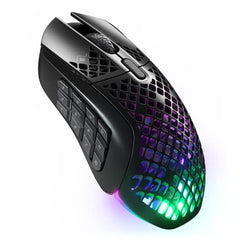 SteelSeries Aerox 3 Wireless Gen 2 - Ultralight 68g Gaming Mouse, 4K Polling, 26K DPI Optical Sensor, 200 Hours Battery Life, IP54, 80 Million Clicks, RGB, Pure PTFE Gliding Feet, Shadow