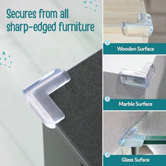 Luvlap Furniture Corner Guard for Baby Safety, 10 Pcs, 3M Adhesive, Baby Silicon Corner Protector, Baby Proofing Edge Guards for Furniture, Non Toxic, BPA Free, Transparent, Round