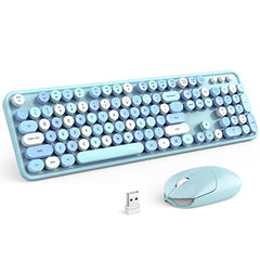 MOFII Wireless Keyboard and Mouse Combo, Full Size, 2.4GHz, Windows, Purple