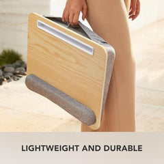 VAKTAVYA Portable Laptop Lap Desk with Soft Wrist Pad, Fits Up to 42 * 32CM Anti-Slip Strip, Tablet or Phone Storage Slot,Pocket for Home Office Students Use as Computer Laptop Stand
