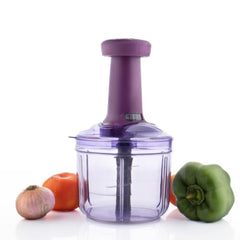 MAGIC SPOON Hand Push Chopper 1000ML, Vegetable & Onion Chopper with 4 Stainless Steel Blades, Manual Food Chopper for Garlic, Chilli, Dry Fruits, Nuts Cutter & Salad Preparation for Kitchen, Pista