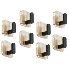 SIGNAMIO 6 Hook Shelf Adhesive Strip Wall Hanging Sticky Hook Black