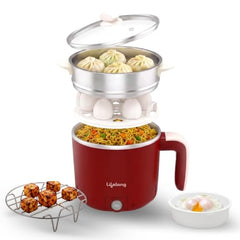 Lifelong Multipurpose Kettle | Multi Cooker Electric Kettle with Egg Tray, 1.2L Stainless Steel Body, Auto Cut Off, 300W Slow Heat & 650W Quick Boil | Boil Rice, Steam & Cook Vegetables, Eggs & Momos