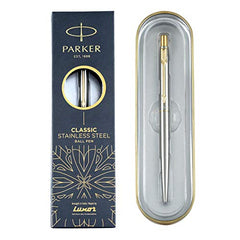 Parker Gift Set | Vector Special Edition Chrome Trim Roller Ball Pen with Parker Keychain | Ideal for Gifting | Elegant Gift for Any Occasion