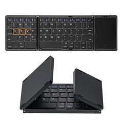 atdaraz Foldable Keyboard B089T with Touchpad, BT 5.1, 64 Keys, Portable, Magnetic Closure, Type C Charging, Compatible with iOS, Win, ABS Material (Black)
