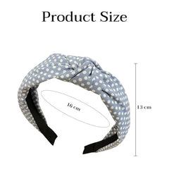 MOMISY Women's Polka Dot Knotted Headband, Light Blue