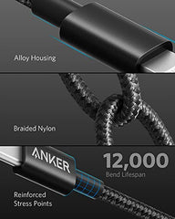 Anker New Nylon USB-C to Lightning Cable, 331 Cable, Fast Charging Cord (1ft, MFi Certified) for iPhone 13 13 Pro 12 Pro Max 12 11 X XS XR 8 Plus, AirPods Pro, Supports Power Delivery (Black)