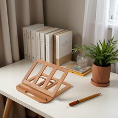 RarestCorp Handmade Wooden Laptop Stand for Desk that is Compatible with iPad, MacBook Pro, Notebook, HP, and Dell Devices and has an Adjustable Height and Foldable Riser 15.6 inches at Most Walnut