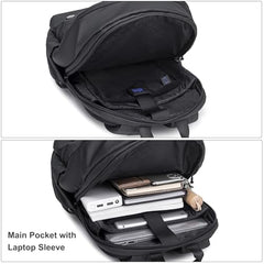 Arctic Hunter Compact Backpack for Men Women 21L One-Day-Capacity Slim 15.6" Laptop Bag Sleek Lightweight Water-resistant Small Laptop Backpack for Casual College Daypack