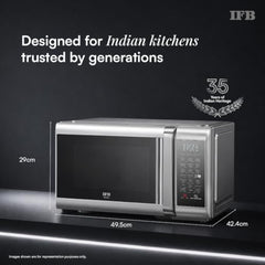 IFB 28 L Air Fry Convection Microwave with 5 in 1 Versatility Bake, Grill, Roast, Reheat, Combi-Cook Mode, Paneer/Ghee Modes, 300 Auto Cook Menus (28SC5, Silver, Auto Defrost,10 Power Levels)