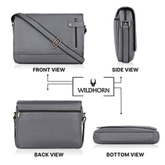 WildHorn Genuine Leather Laptop Messenger Bag for Men | Stylish Office Bag with a Padded Laptop Compartment & Adjustable Strap | Designed to Fit Laptops up to 14 Inches | Backed by a 1-Year Warranty