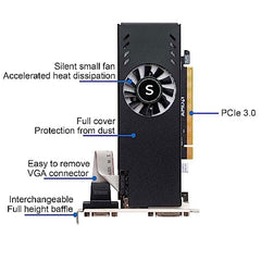 SAPLOS Radeon RX 550 pci_e_x8 Graphics Cards, 4GB, GDDR5, 128-Bit, VGA/DVI-D/HDMI, Video Cards for PC Gaming, Desktop Computer GPU, for Mini ITX, Low Profile