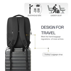 Impulse Empower Elite Laptop Backpack for Men & Women | 25L Polyester School & College Bag | USB Charging Port | Padded Laptop Sleeve | Multiple Pockets with Bottle Holder | Black