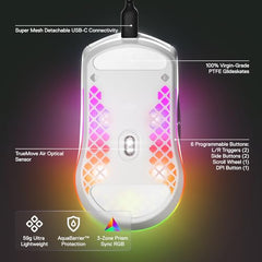 SteelSeries Aerox 3 Wireless Gen 2 - Ultralight 68g Gaming Mouse, 4K Polling, 26K DPI Optical Sensor, 200 Hours Battery Life, IP54, 80 Million Clicks, RGB, Pure PTFE Gliding Feet, Shadow