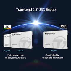 Transcend 250GB 225S 2.5" SATA Internal SSD | SATA III 6Gb/s | 3D NAND Flash | up to 500/330 MB/s | DDR3 DRAM | 3 Yrs Warranty | Fastest Solid State Drive | TS250GSSD225S