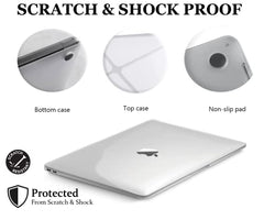 GIOIA BAZAAR Case for MacBook, Transparent Plastic Hard Shell Case Cover Compatible with MacBook Pro 13 inch (2020 2019 2018 2017 2016) M1 M2 A2289 A2338 A2251 A2159 A1989 A1706 A1708, Clear Combo