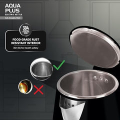 Havells Electric Kettle Altro 1250 Watts 1.5 liters, Double Layered Cool Touch Outer Body | 304 Rust Resistant SS Inner Body with Auto Shut Off | Wider Mouth | 2 Yr Manufacturer Warranty (Black)