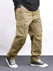 Lymio Men Mid Rise Regular Fit Cotton Cargo Pants (Cargo-46-Grey-S)