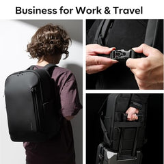 BANGE Durable Business Smart Backpack for Men and Women，can holds 15.6 Inches Laptop Backpack, Waterproof Commute Work Travel Backpack, Flight Carry-On (blue)