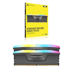 CORSAIR Vengeance RGB DDR5 32GB (2 x 16GB) 6000MHz CL38-44-44-96 1.35V Intel XMP 3.0 AMD Expo Computer Desktop Memory – Gray