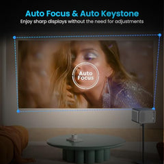Portronics Beem 450 Smart LED Projector with 1080p Full HD Resolution, Built-in Streaming Apps (Netflix, Prime Video, Hotstar), 4000 Lumens, Screen Mirroring, 3 Watt Speaker, Bluetooth, Wi-Fi (White)