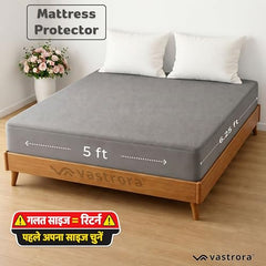 Vastrora 100% Waterproof Mattress Protector Queen Size 5x6 Ft | 60x72 in | Pee & Urine Proof Mattress Cover | Elastic All-Around | Terry Cotton Fitted Bed Cover | Noiseless, Breathable Bed Protector
