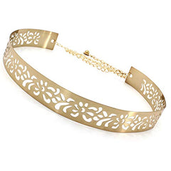 SYGA Women's Waist Chain, Iron Girdle, Women's Skirts,Dresses Versatile Metal Wide Accessories(wp191-5 gold)