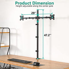WALI Triple Monitor Mount, Three Desk Mount Fits 13-27in Screens,Holds up to 22lbs, Multiple Monitor Stand with Tilt, Swivel, Rotation, VESA 75x75,100x100mm(M003S), Black