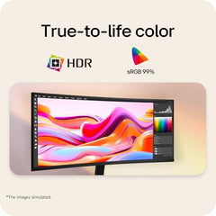 LG 34U640B Smartchoice 86 cm (34 Inch) 21:9 UltraWide WQHD (3440x1440) Curved Monitor(1800R), 144Hz, sRGB 99%, HDR10, Anti-Glare, HDMI X 2, DP, USB-C (PD 65W), PBP, PIP, Tilt/Height Adjustable Stand