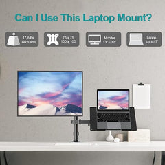 LIONS HEAD Monitor Stand with Laptop Tray - Basic Pole Mount for 22-32 Inch Monitors, Tilt Adjustable, Ergonomic Design, Weight Support 8 kg, Self Installation