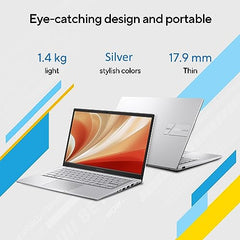 ASUS Vivobook 14, Intel Core i3 13th Gen 1315U, 8GB RAM, 512GB SSD, FHD 14", Windows 11, Office Home 2024, Cool Silver, 1.40kg, X1404VA-NK761WS, Intel UHD, M365 Basic (1Year)*, Backlit Keyboard Laptop