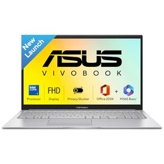 ASUS Vivobook 15 (2026),Intel Core 3 100U,(i3-14th Gen),Intel iGPU,8GB RAM,512GB SSD,FHD,15.6"(39.6 cm),Windows 11,M365 Basic(1Y),Office 2024,Cool Silver,1.7 Kg,X1504VAP-IN005WS,Thin & Light Laptop