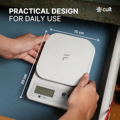 Fitkit Digital Kitchen Food Scale, 10kg Capacity, Grey, LCD Display with Tare & Unit Conversion for Diet Tracking