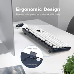 MOFII Wireless Keyboard and Mouse Combo, Full Size, 2.4GHz, Windows, Purple