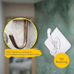 Shivstor 15 Pack Self Adhesive WallHook Heavy DutyHook for Hanging Without Drilling Transparent Nail Free StickyHook Strong Wall Hanger Set of 15 FlowerHook for Kitchen Bathroom Home Storage