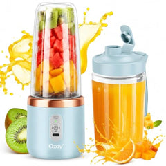 Juicer for Home ^ Lacossi Juicer Mixer Grinder with 1500mAh Battery, 6 Blades 3Gears Fast Blending, 2-Jar Capacity (400ml*2) | 40 Watts Bullet Rechargeable Portable Personal Juicer