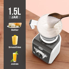 ULTRA Stealth neo MixerGrinder,750W,AISI304 Food Grade SS Jars &Blades,Serrated Stainless Steel Blades,Lesser noise,ABS Body,3Jars Small (0.5L),Medium (0.8L), Large(1.5L), 5Year Motor Warranty