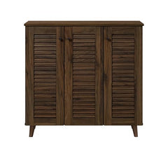 DeckUp Ariana Engineered Wood 3-Door Shoe Rack (Walnut, Matte Finish)