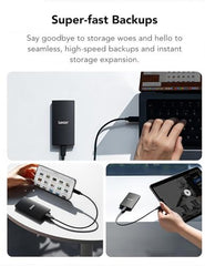 Lexar Portable SSD External 1TB, 550MB/s Read & 400MB/s Write, USB 3.2, Gen 1, Type-C Portable SSD, PS5 & PS4 Compatible, External SSD with 3 Year Manufacturer's Warranty, SL200