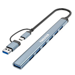 Sounce 4-Port USB 3.0 Hub for PC – High-Speed Aluminum USB Hub Compatible with PC, MacBook, Mac Pro, Mac mini, iMac, Surface Pro, and XPS. 4-Port High Speed USB Hub with Aluminium Shell