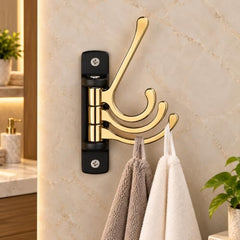 iSTAR Wall Hooks for Hanging | Flexible 4 Pin Hooks Bathroom Cloth Hanger Wall Hook Door Robe Hooks for Hanging Keys, Clothes, Towel (Rose Gold, Pack of 3)