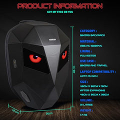 Hookaba Eye Rover LED Backpack 31L (Black) | Motorcycle Riding Bag With Programmable Screen | App Control & Water Resistant | Unisex Expandable Daypack For College, Travel, Laptop, Helmet